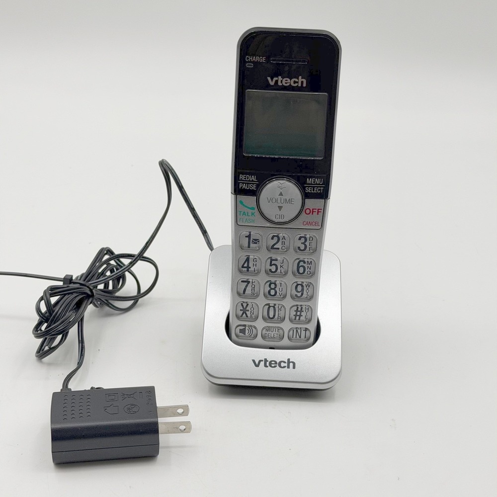 VTech CS6909 DECT 6.0 Cordless Handset and Charging Base Silver Black